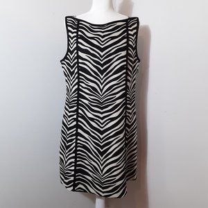 J. Crew Black/Tan Linen Dress Size 12